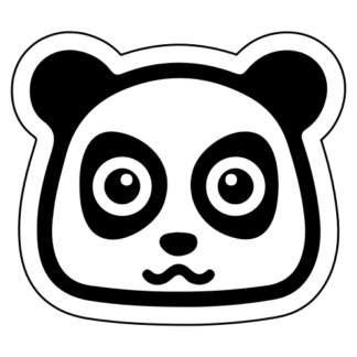 Adorable Cute Panda Sticker (Black)